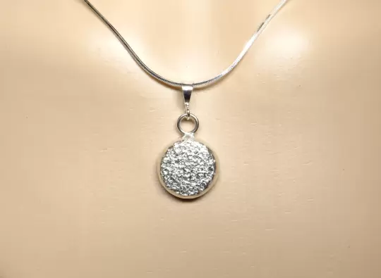 Kette mit Anhänger Silber gehämmert