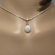 Kette mit Anhänger Silber gehämmert
