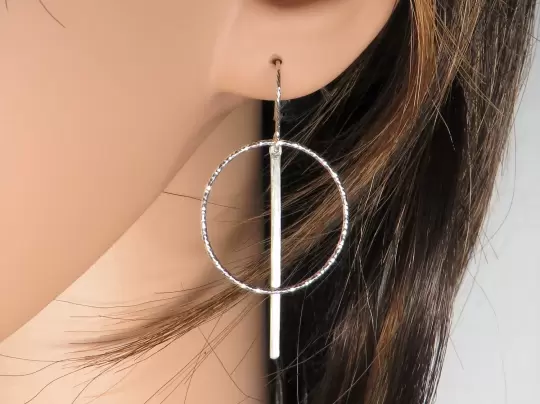 Ohrringe Kreis mit Stab