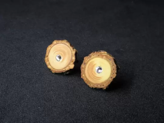 Ohrstecker Holz rund