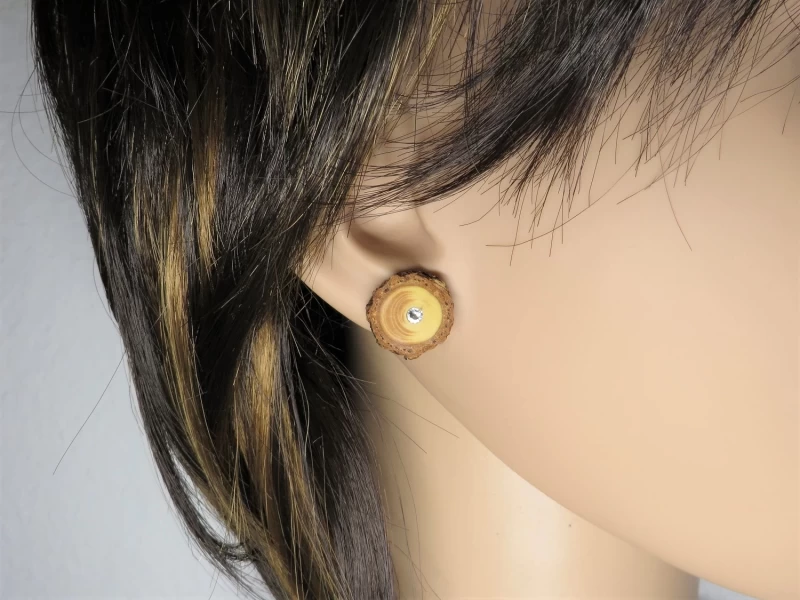 Ohrstecker Holz rund