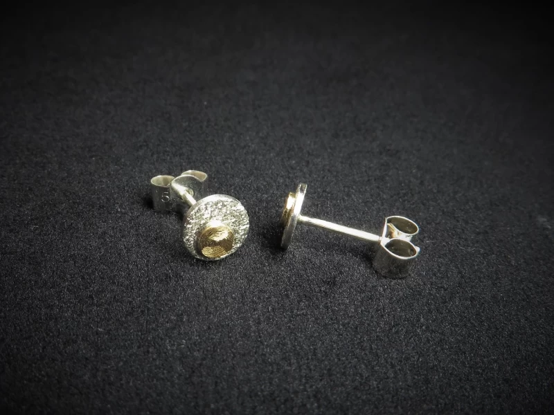Ohrstecker bicolor Gold Silber